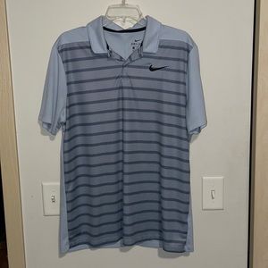 Nike grey and black stripped polo